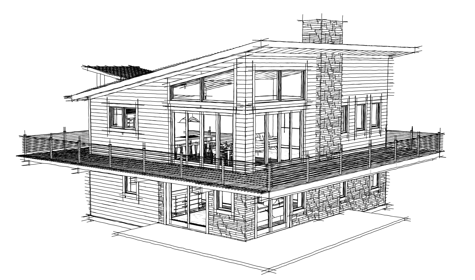 modern mountain house plan